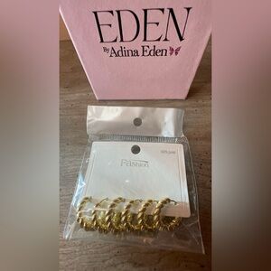 The Adina Eden's Graduated Twisted Rope Huggie Earring Combo.